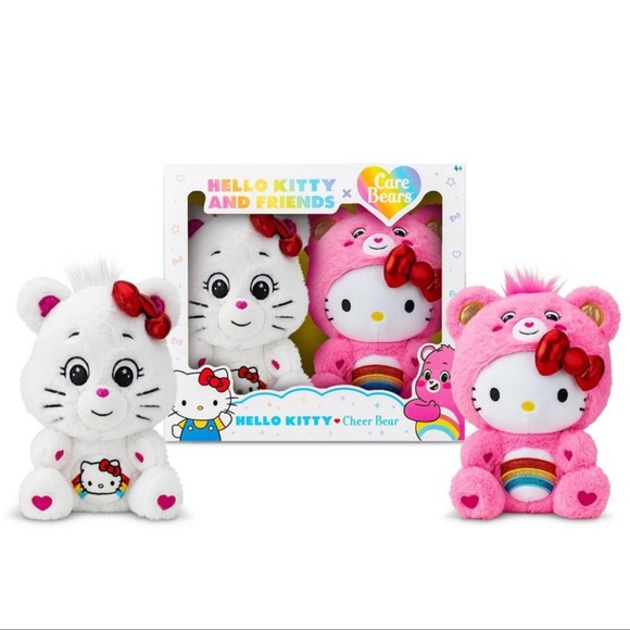 Hello Kitty x Care Bears Plush Set 2pk Hello Kitty & Cheer Bear - Picture 3 of 11